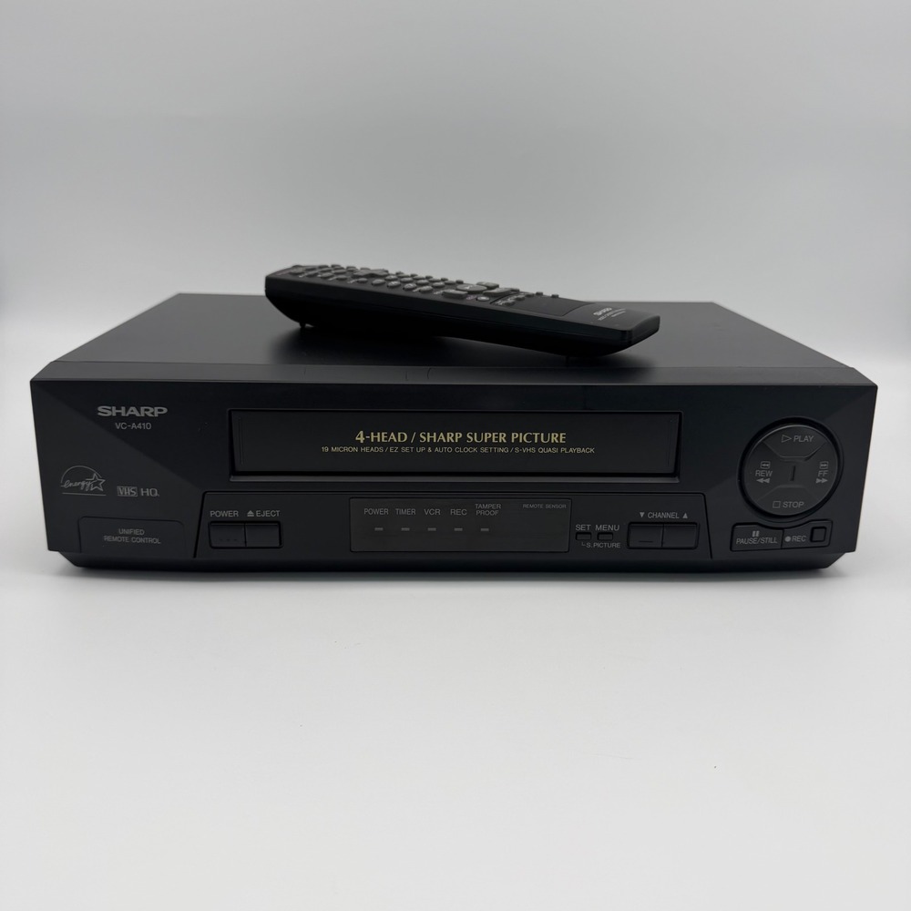 Sharp VC-A410U 4-Head VCR VHS Player w/ Remote